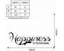 Happiness is Homemade Quotes Wall Decal Family Lettering Vinyl Art Stickers